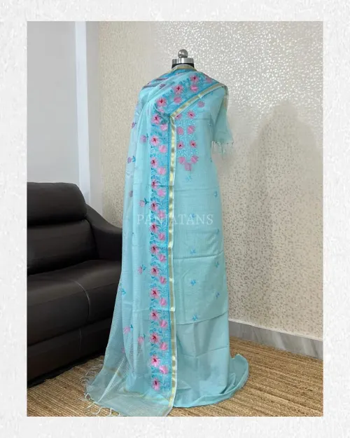 Elegant Kota Doria Embroidery Suit Set 